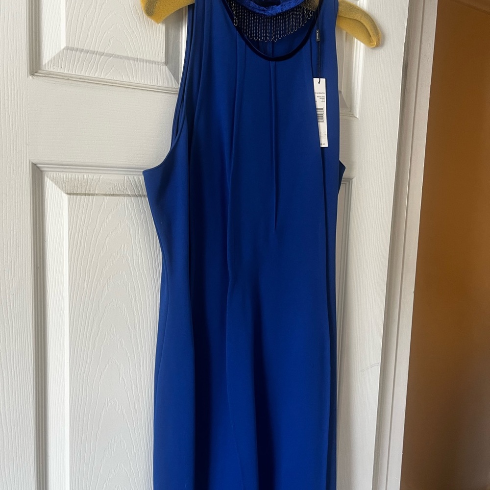 Tahari New Bristol Navy Sheath Dress